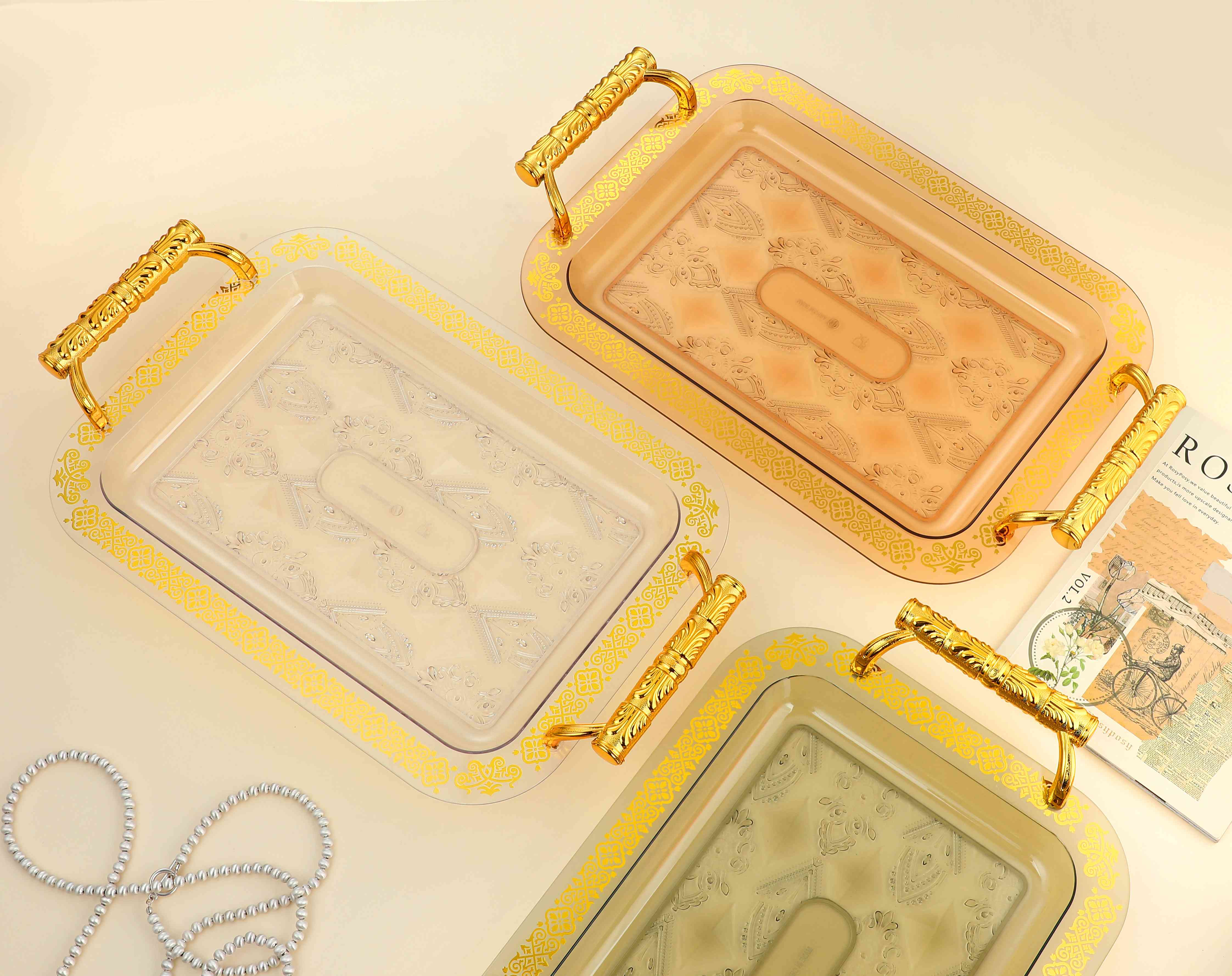 Rectangular luxury tray