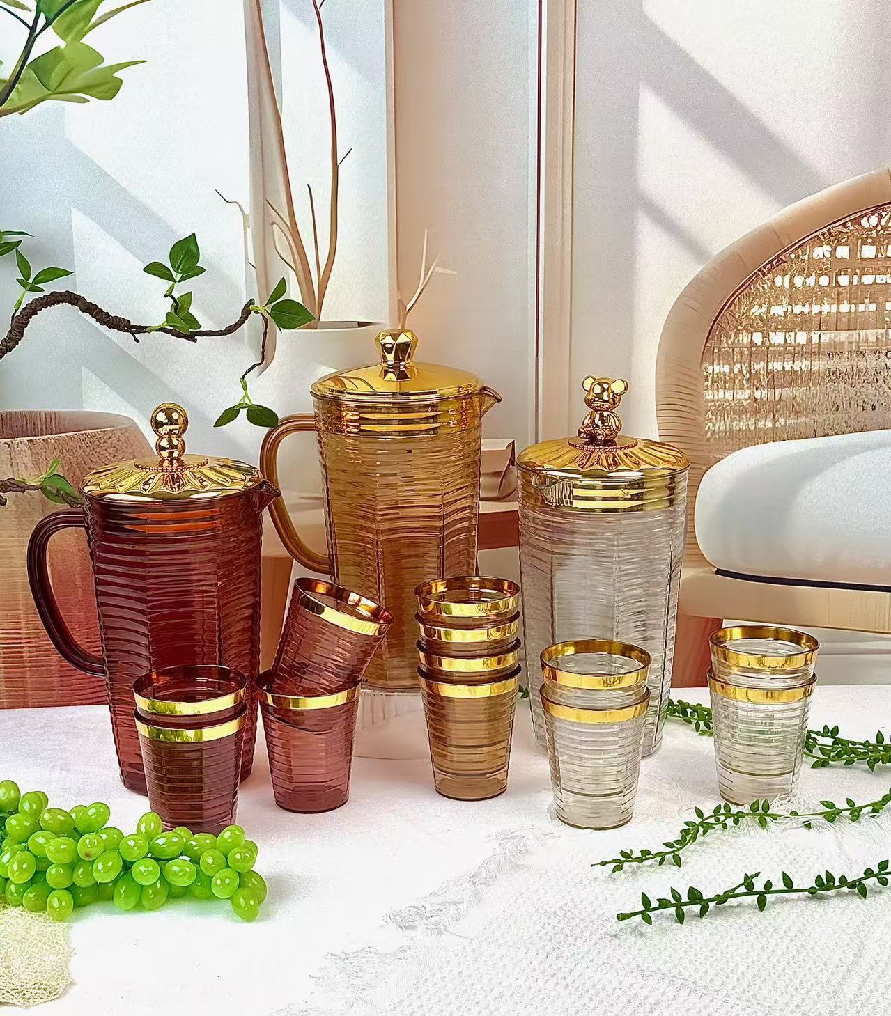 Horizontal Stripe Water Pitcher