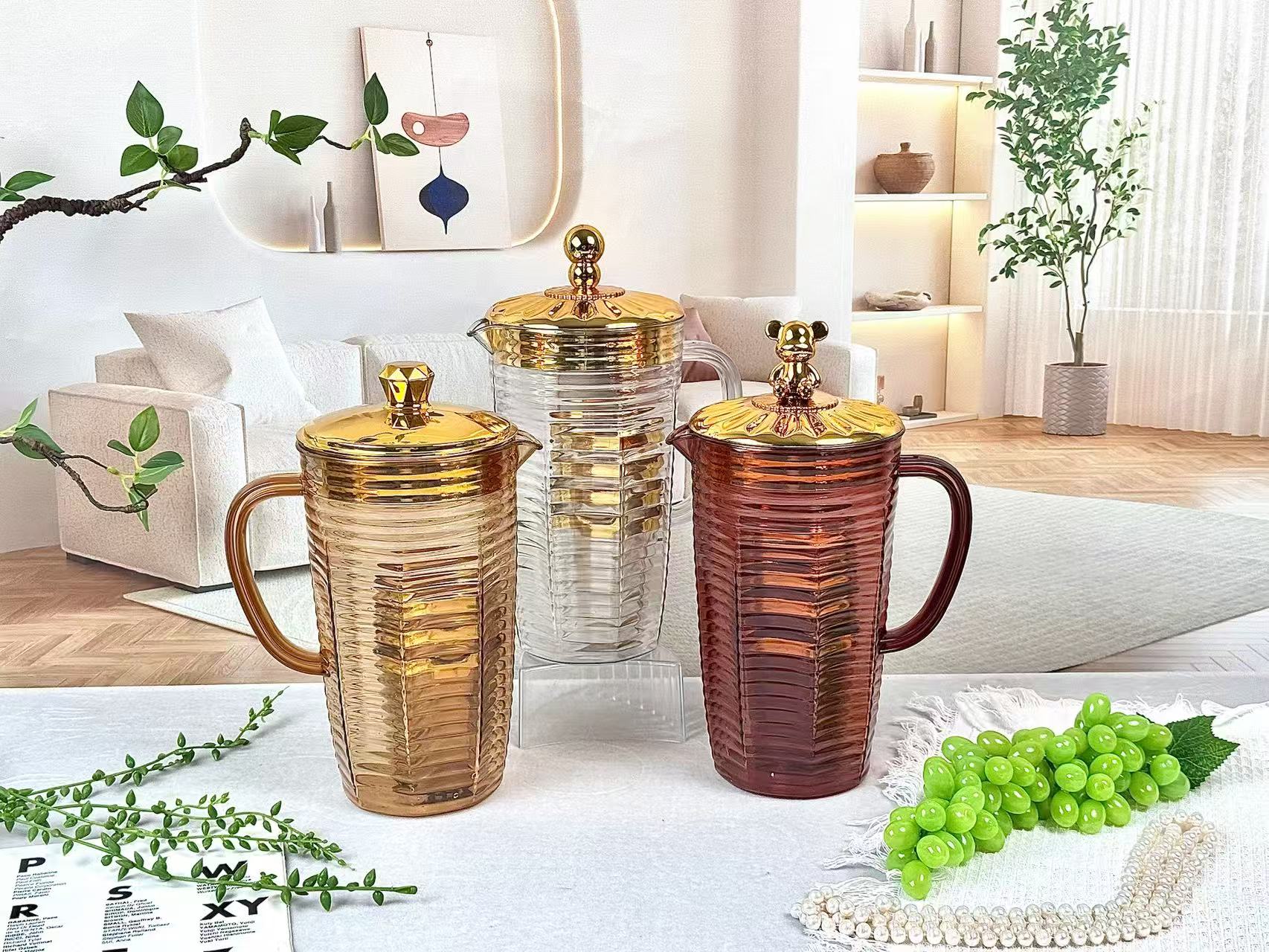Horizontal Stripe Water Pitcher