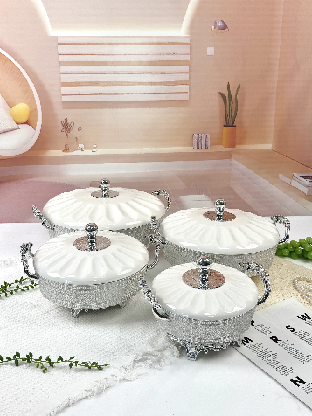 Round Ruffled Flower Base Fruit Tray