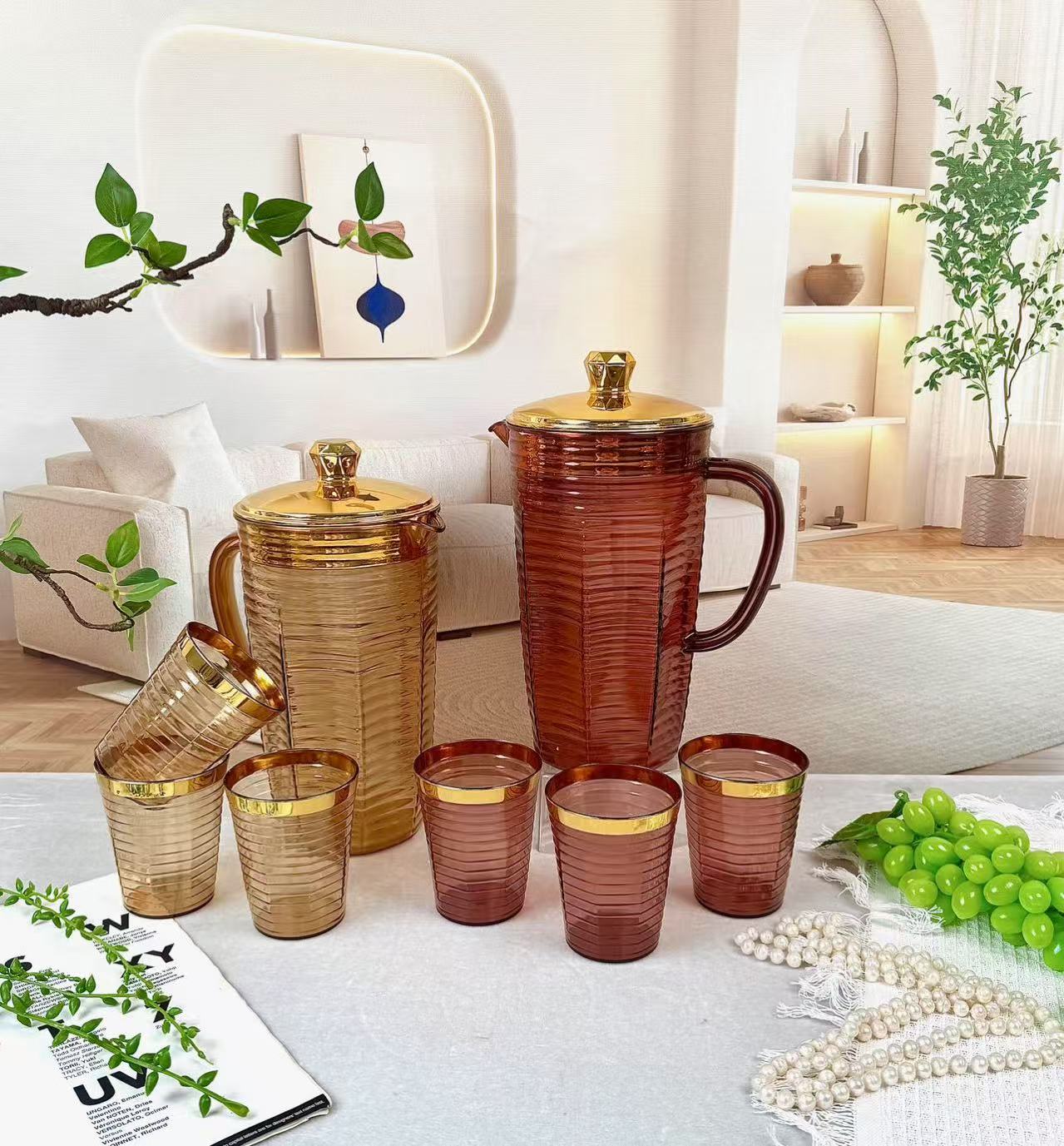 Horizontal Stripe Water Pitcher