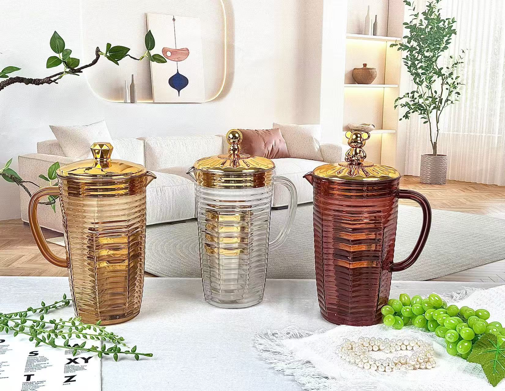 Horizontal Stripe Water Pitcher