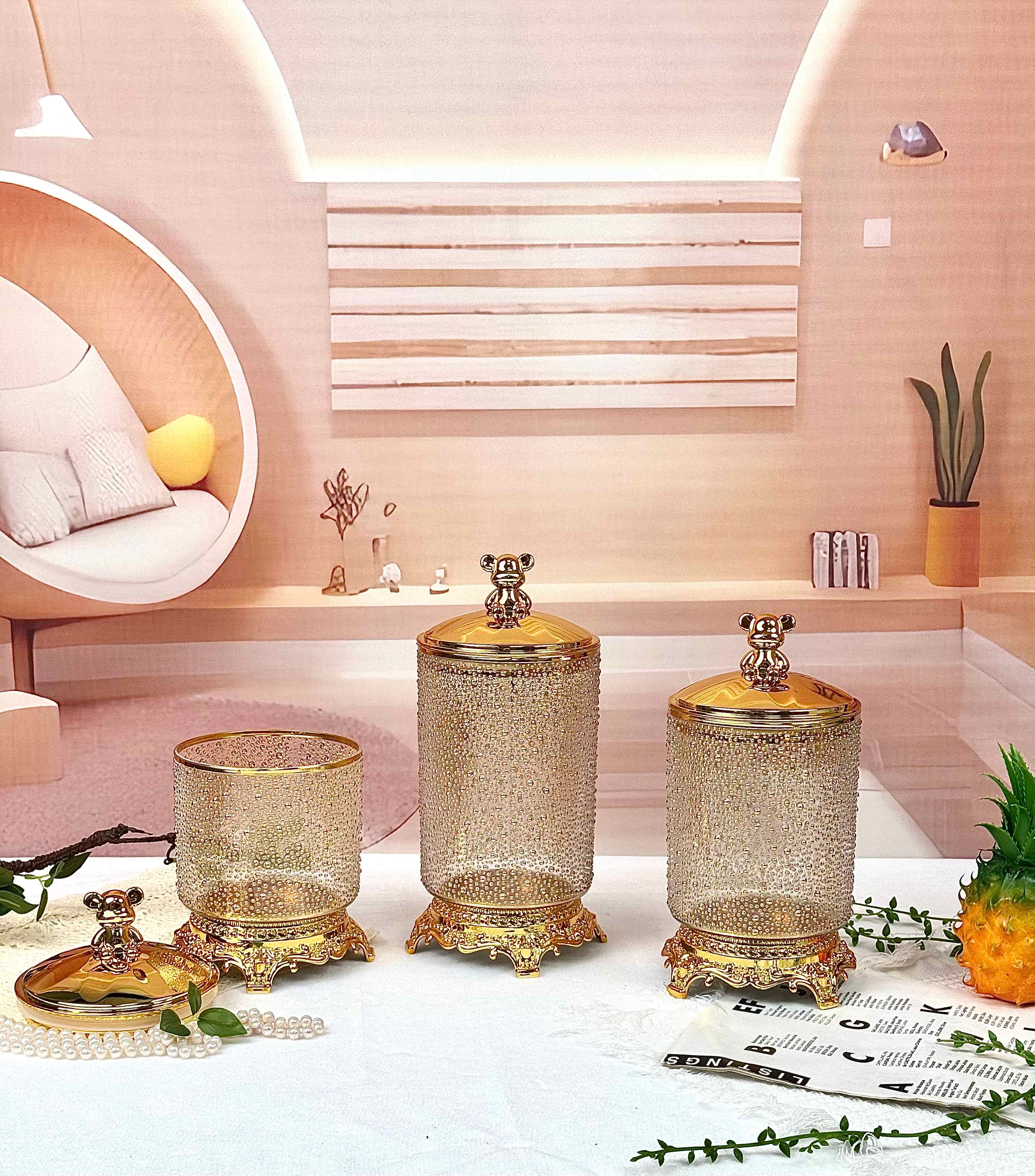 Pearl-textured Bottom-support Airtight Jar